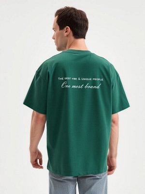 Футболка мужская MINAKU: One Most Brand, зелёная