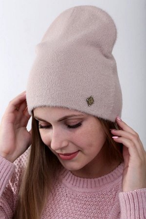 Шапка шапка 56-58 см, , двухслойная - осень - зима  -  Шерсть 60% -10%полиамид- 30% ангора