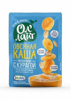 Овсяная молочная каша с курагой