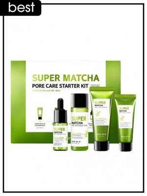 Набор миниатюр для сужения пор с чаем матча Some By Mi Super Matcha Pore Care Starter Kit, 42 мл+42 гр+30 мл+10 мл