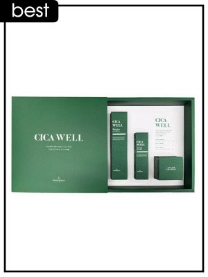 Набор для лица увлажняющий с центеллой азиатской BeauuGreen 3Set Cica Well, Booster 150 мл; Cream 50 мл; Serum 50 мл.