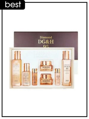 Набор для ухода за кожей с алмазным экстрактом Anjo Professional Diamond Dg&H Skin-Care 5-Piece Set, 120мл, 120мл, 40мл, 50мл, 50мл