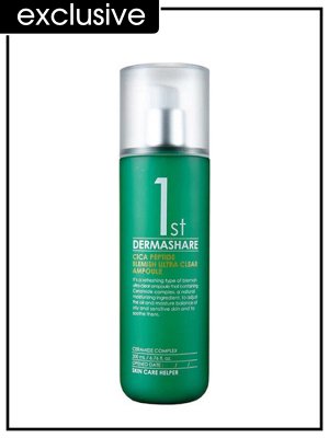 Dermashare Эссенция для лица противовоспалительная с центеллой и пептидами Ampoule Blemish Ultra Clear First Cica Peptide, 200 мл