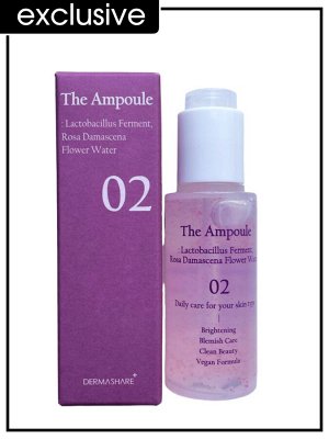 Dermashare Сыворотка для лица с экстрактом дамасской розы The Ampoule Lactobacillus Ferment Rosa Damascena Flower Water, 50 мл
