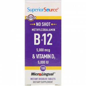 Superior Source, Methylcobalamin B-12 & Vitamin D3, 100 Tablets