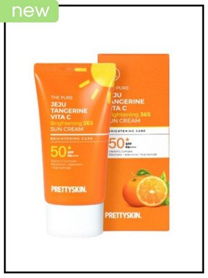 Крем солнцезащитный для лица с экстрактом мандарина PrettySkin Sun Cream The Pure Jeju Tangerine Vita C Brightening 365, 50 мл