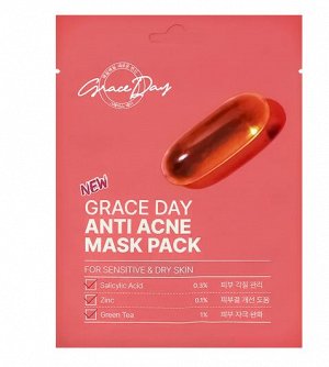 Тканевая маска, д/лица против Акне, GRACEDAY, Ю.Корея, 27 г