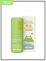 Солнцезащитный стик для лица и тела SPF 50 с центеллой азиатской PrettySkin Sun Stick The Pure Jeju Cica Soft, 14 гр