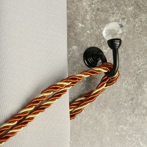 Крючок для штор CAPPIO KS007, однорожковый, цвет черный, 2 шт.