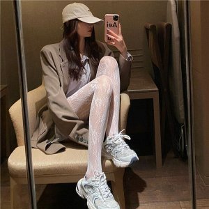 Колготки ажурные в сетку с рисунком