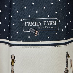 Круглая скатерть "Family Farm" 190 см, синий, 100% хлопок, твил с водоотталкивающей пропиткой, 1 шт.