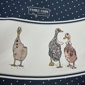 Круглая скатерть "Family Farm" 190 см, синий, 100% хлопок, твил с водоотталкивающей пропиткой, 1 шт.
