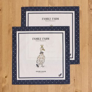Набор салфеток "Family Farm", 2 шт, 40x40 см, синий, 100% хлопок, твил, 1 шт.