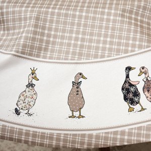 Круглая скатерть "Family Farm" 150 см, 100% хлопок, клетка, твил, пропитка, 1 шт.