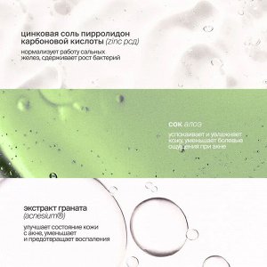 Тонер для лица «Anti-Acne» с цинком, алоэ и экстрактом граната Смородина (pН 5,5) SmoRodina
