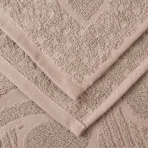 Плед евро, 220х240 см, подарочная коробка, жаккард, 100% хлопок, Karteks, Medallion 12, бежевый