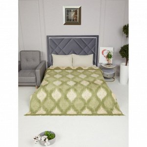 Плед евро, 200х220 см, 60% хлопок, 40% акрил, Karteks, Soft Komfort PS1680D, хаки