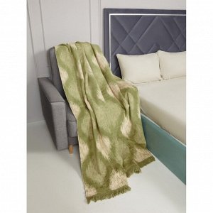Плед евро, 200х220 см, 60% хлопок, 40% акрил, Karteks, Soft Komfort PS1680D, хаки