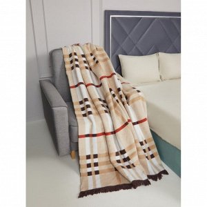 Плед 1.5-спальный, 150х200 см, 60% хлопок, 40% акрил, Karteks, Soft Komfort PS203, бежевый
