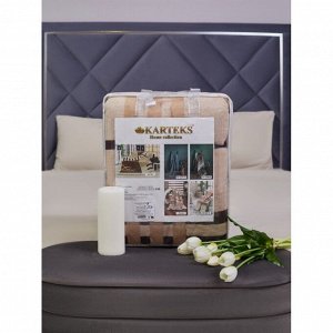 Плед 1.5-спальный, 150х200 см, 60% хлопок, 40% акрил, Karteks, Soft Komfort PS203, бежевый