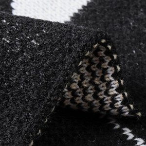 Плед 1.5-спальный, 110х130 см, 100% полиэстер, Клетка с мишками, черно-белый, A120019