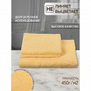 Полотенце банное 70х140 см, 100% хлопок, 450 г/м2, жаккард, Листопад-2 5561, Авангард, банан, 128, Россия