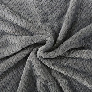 Плед 2-спальный, 180х200 см, велсофт жаккард, 100% полиэстер, Silvano, Karri, серый, 180/007-KRR/CL