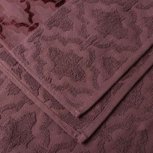 Плед евро, 220х240 см, подарочная коробка, жаккард, 100% хлопок, Karteks, Venesia 15, фиолетовый