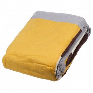 Плед евро, 200х220 см, 60% хлопок, 40% акрил, Karteks, Soft Komfort PD165A, серо-коричневый