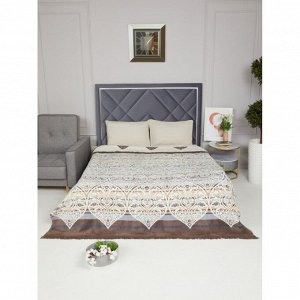 Плед 1.5-спальный, 150х200 см, 60% хлопок, 40% акрил, Karteks, Soft Komfort PS434D, бежевый