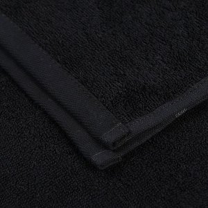 Полотенце банное 50х90 см, 100% хлопок, 420 г/м2, Азия, Barkas, черное, Узбекистан