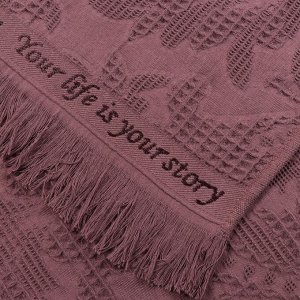 Плед евро, 200х220 см, 100% хлопок, Barkas, Green Days, коричневый