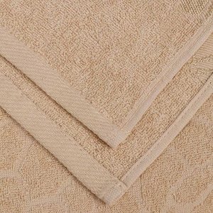 Простыня 1.5-спальная, 150 х 200 см, 100% хлопок, махровая, 350 г/м2, бежевая, 104, Вышневолоцкий текстиль