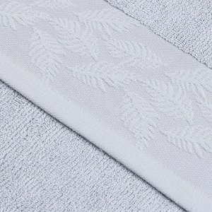 Полотенце банное 50х90 см, 100% хлопок, 500 г/м2, Перо, Silvano, серо-голубое, Узбекистан