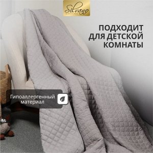 Покрывало 2-спальное, 200х180 см, 100% полиэстер, стеганое, Silvano, Жатка Элегант, светло-серое