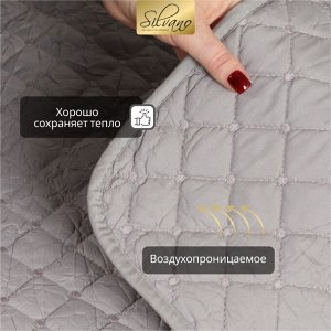 Покрывало 2-спальное, 200х180 см, 100% полиэстер, стеганое, Silvano, Жатка Элегант, светло-серое