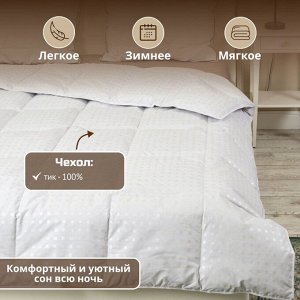 Одеяло 1.5-спальное, 140х205 см, Формула, полупух I кат, пух 60% перо 40%, 400 г/м2, зимнее, чехол тик, кант, Бел-Поль