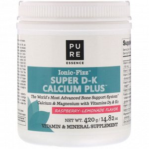 Pure Essence, Ionic-Fizz, Супер D-K Calcium Plus, малиновый лимонад, 14,82 унции (420 г)