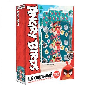 Детский комплект постельного белья 1.5 сп  70х70 Angry Birds 2