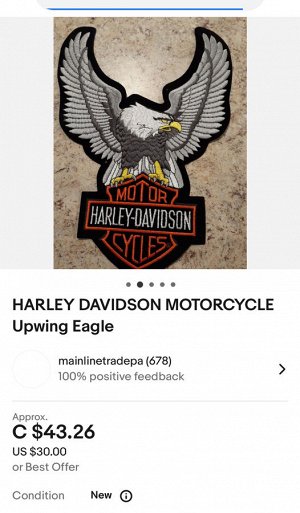 Змей 🪁Еще нашивка Harley-Davidson Motorcycle Upwing Eagle (USA)