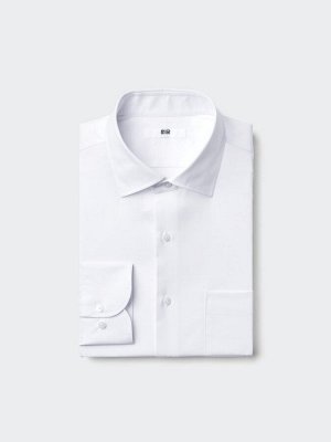 UNIQLO - слегка широкая рубашка с длинными рукавами - 00 WHITE