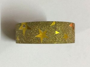 Декоративная лента "Золотые звезды" самоклей., 1,5х400см 76287
