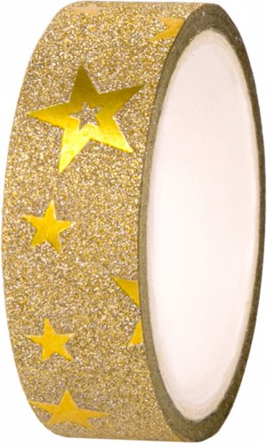 Декоративная лента "Звезды большие" самоклей. 1,5х400см золотой 77741