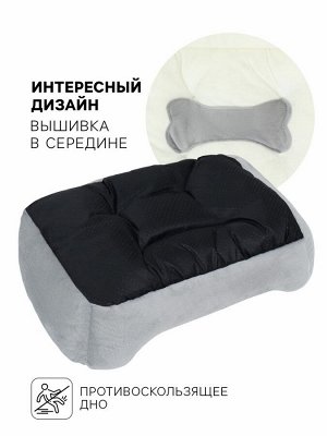 Лежанка-диван для животных"Косточка", 50 х 40 х 15, серо-белая