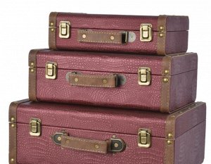 Набор чемоданов (иск.кожа), 27x38x15; 22x33x12; 17x28x9см, 3шт.