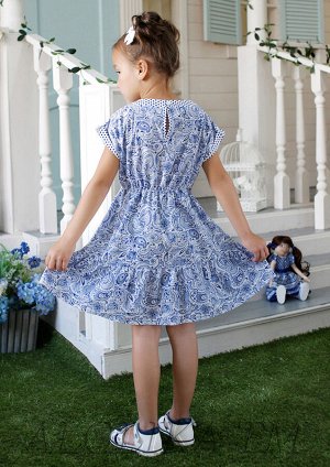 Милое платье для маленьких принцесс, синее