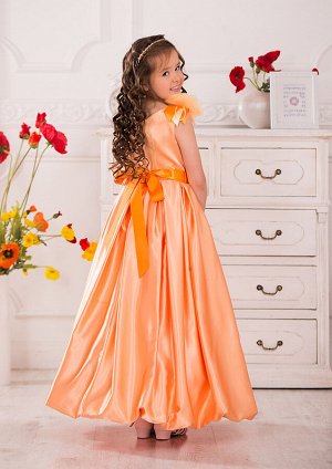 Амели нарядное платье абрикосовый