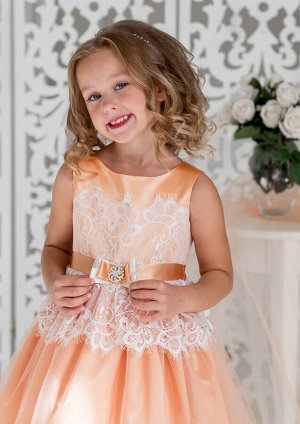 Эвита нарядное платье абрикосовый