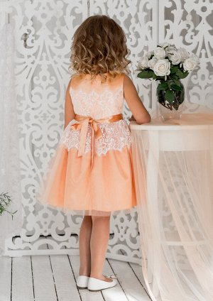 Эвита нарядное платье абрикосовый