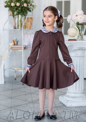 Одноклассница платье школьное коричневый